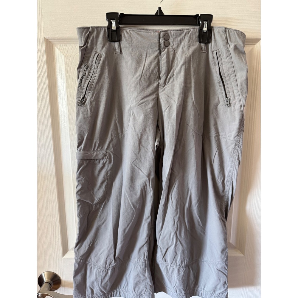 Merrell Hiking Capri Pants Womens‎ Size 10 Gray M-Select WICK Stretch Cargo
